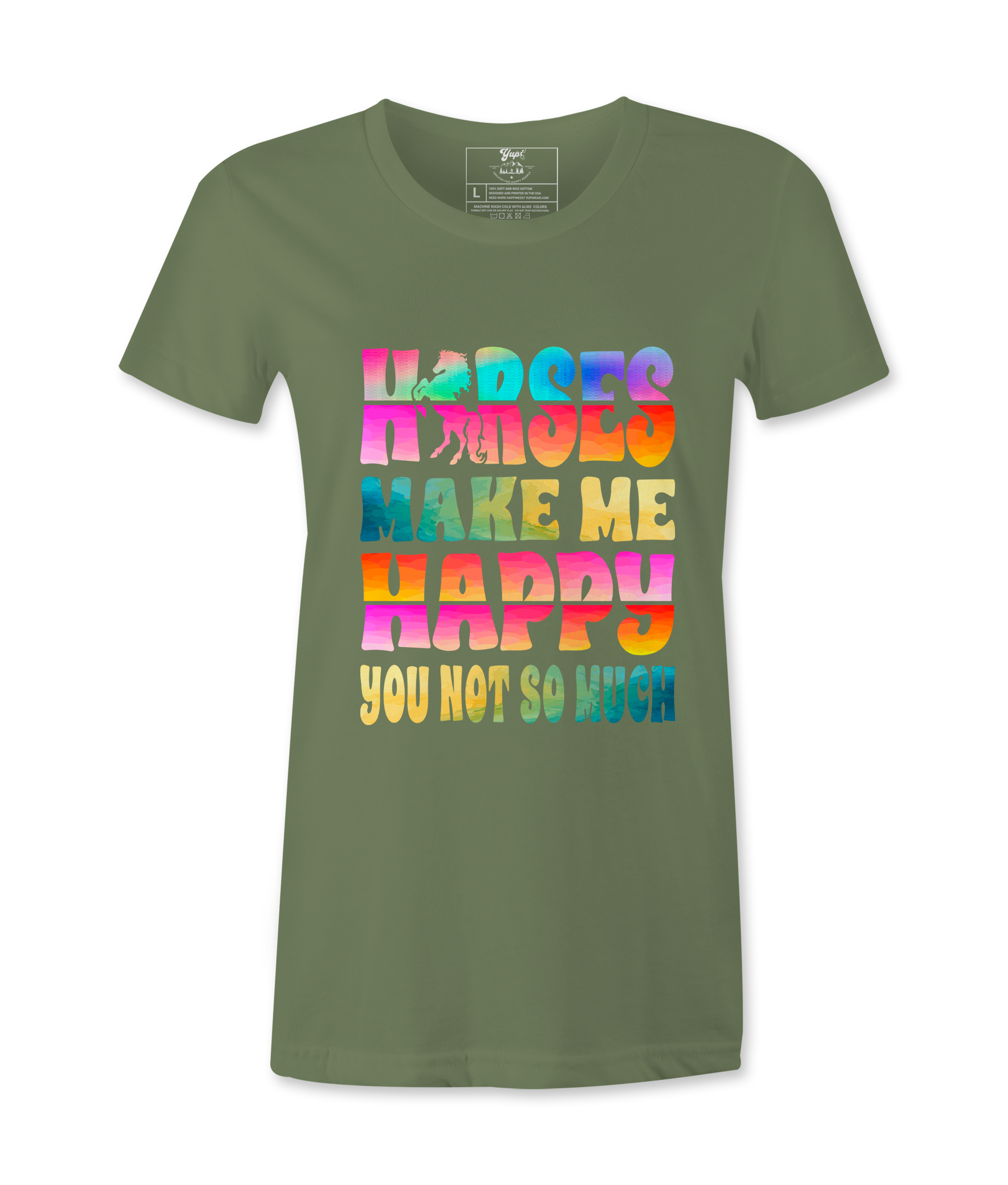 Horses Makes Me Happy - T-Shirt