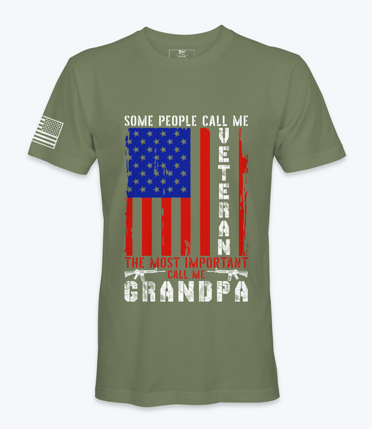 Some People Call Me Veteran..Grandpa -  T-Shirt