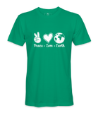 Peace, Love, Earth - T-shirt