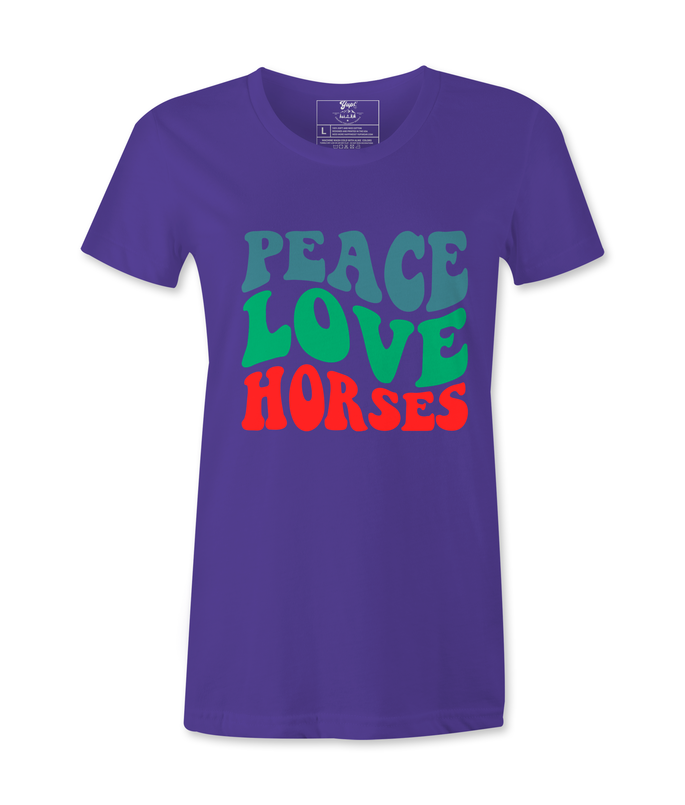 Peace Love  Horses - T-shirt