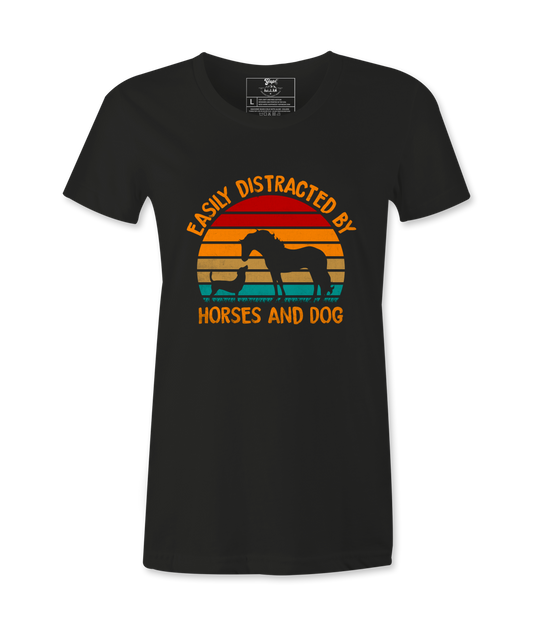 Easily Distracted By Horses .. - T-shirt